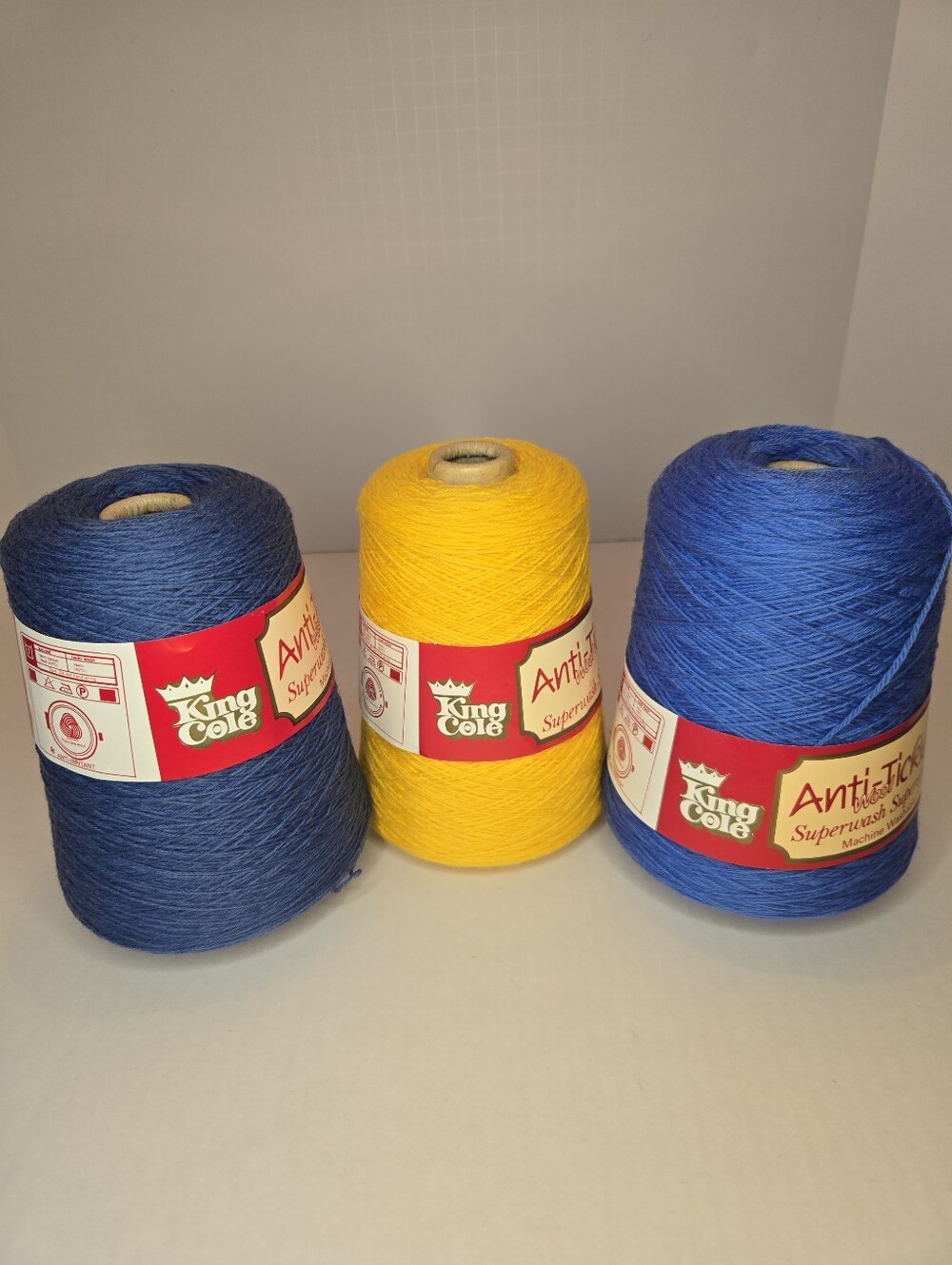 King Cole Anti-Tickle Merino Blend 4ply Superwash Wool Yarn Lot of 3